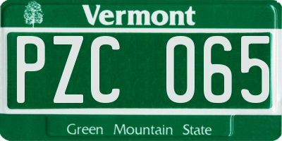 VT license plate PZC065