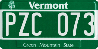 VT license plate PZC073
