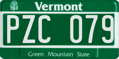 VT license plate PZC079
