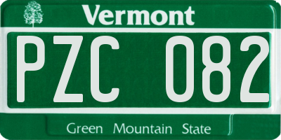 VT license plate PZC082