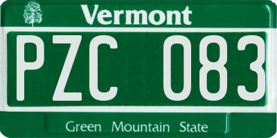 VT license plate PZC083
