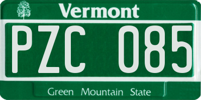 VT license plate PZC085