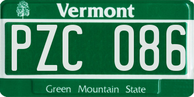 VT license plate PZC086