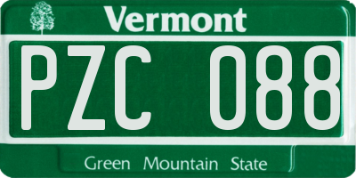 VT license plate PZC088