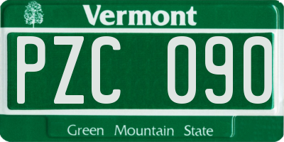 VT license plate PZC090