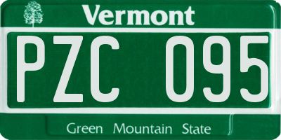 VT license plate PZC095
