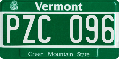 VT license plate PZC096