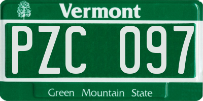 VT license plate PZC097