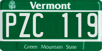 VT license plate PZC119