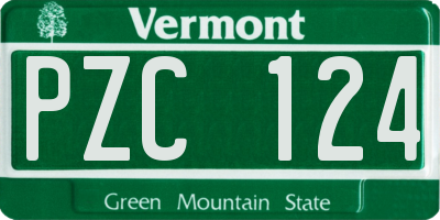 VT license plate PZC124