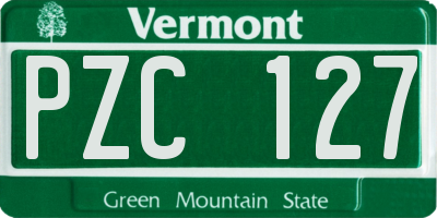 VT license plate PZC127
