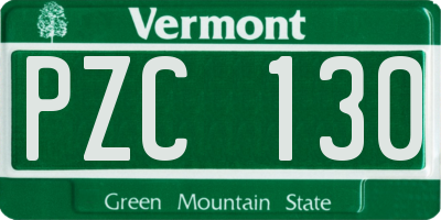 VT license plate PZC130