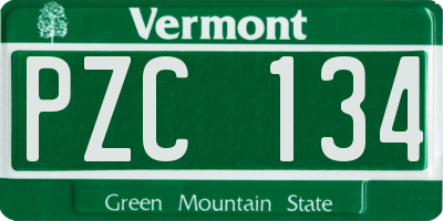 VT license plate PZC134