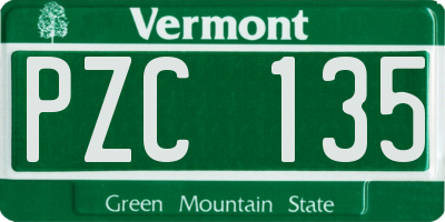 VT license plate PZC135