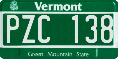 VT license plate PZC138
