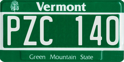 VT license plate PZC140