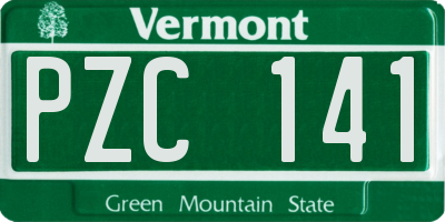 VT license plate PZC141
