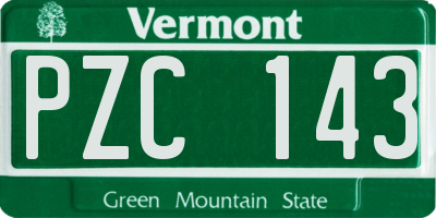VT license plate PZC143