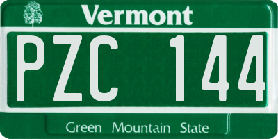 VT license plate PZC144