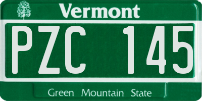 VT license plate PZC145