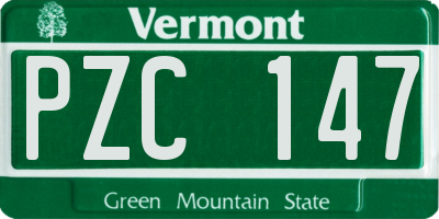 VT license plate PZC147