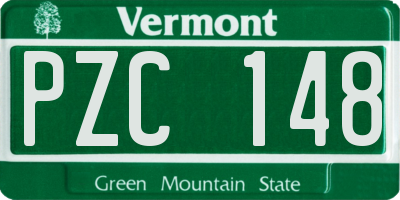 VT license plate PZC148