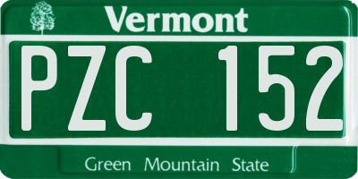 VT license plate PZC152