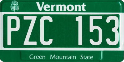 VT license plate PZC153