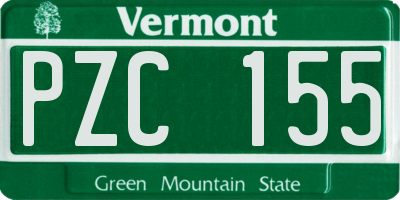 VT license plate PZC155