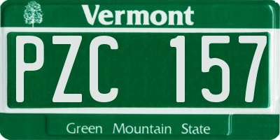 VT license plate PZC157