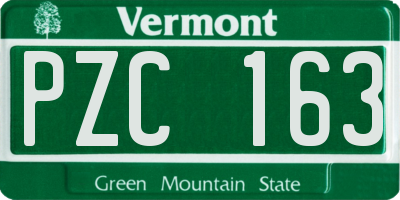 VT license plate PZC163