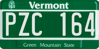 VT license plate PZC164