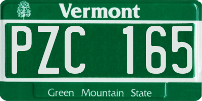 VT license plate PZC165