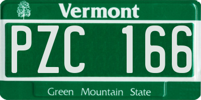 VT license plate PZC166