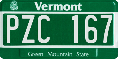 VT license plate PZC167