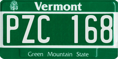 VT license plate PZC168