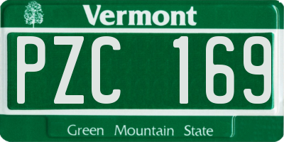 VT license plate PZC169