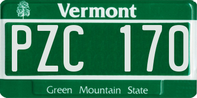VT license plate PZC170