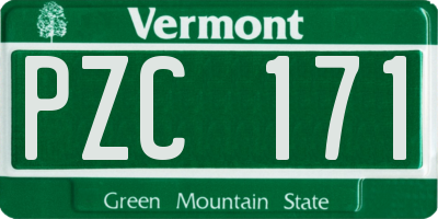 VT license plate PZC171