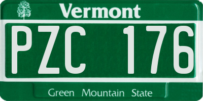 VT license plate PZC176