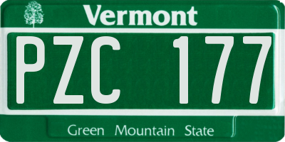 VT license plate PZC177