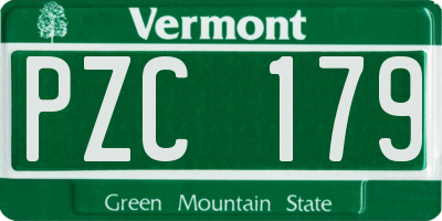 VT license plate PZC179