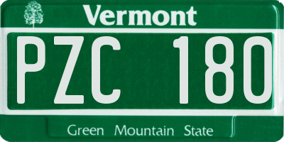 VT license plate PZC180