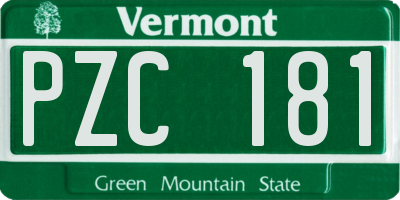 VT license plate PZC181