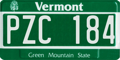 VT license plate PZC184
