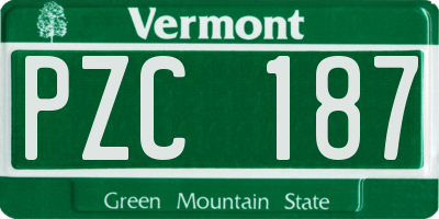 VT license plate PZC187