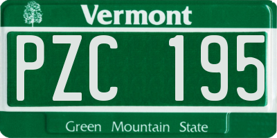 VT license plate PZC195