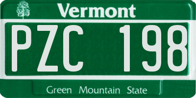 VT license plate PZC198
