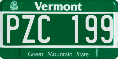 VT license plate PZC199