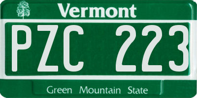 VT license plate PZC223